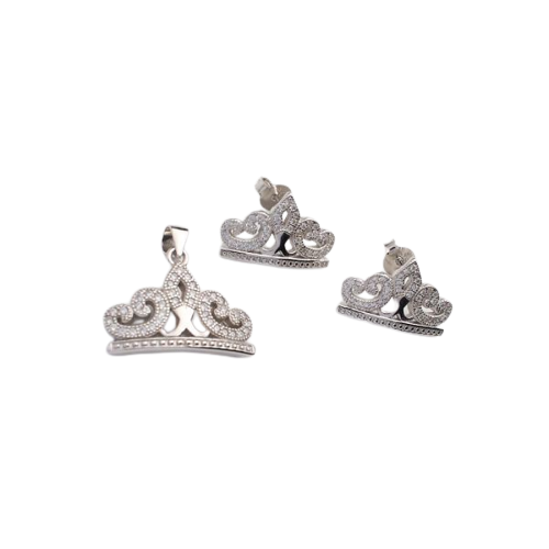CONJUNTO DE CORONA PLATA 925